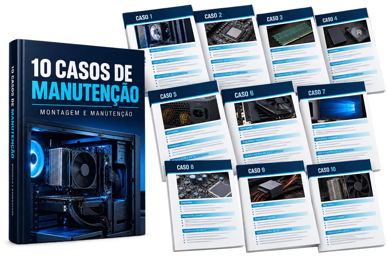 10 casos de manutenção explicados: e-book e páginas de estudo