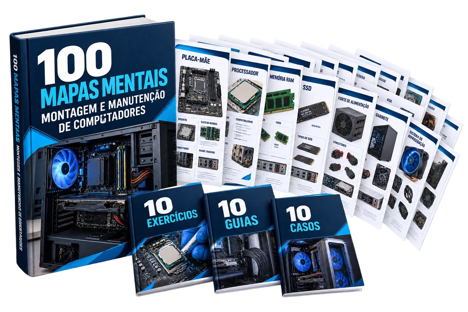 100 Mapas Mentais de Montagem e Manutenção de Computadores + bônus